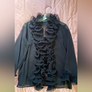 ZARA sheer black blouse